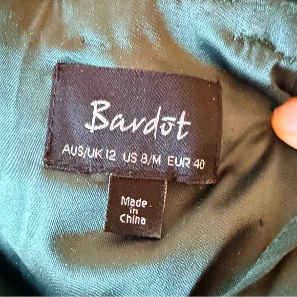 Bardot Mila midi dress lace green forest with beige lining M - Picture 5 of 5